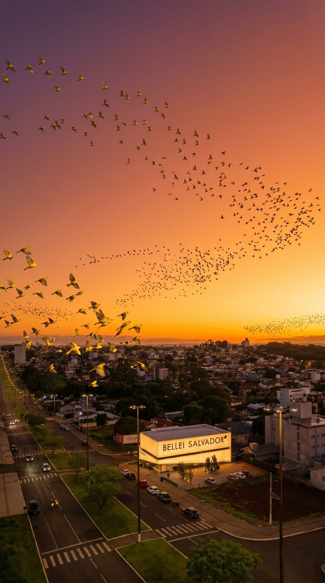 Vista de Chapecó ao entardecer, em referência ao crescimento e à valorização imobiliária