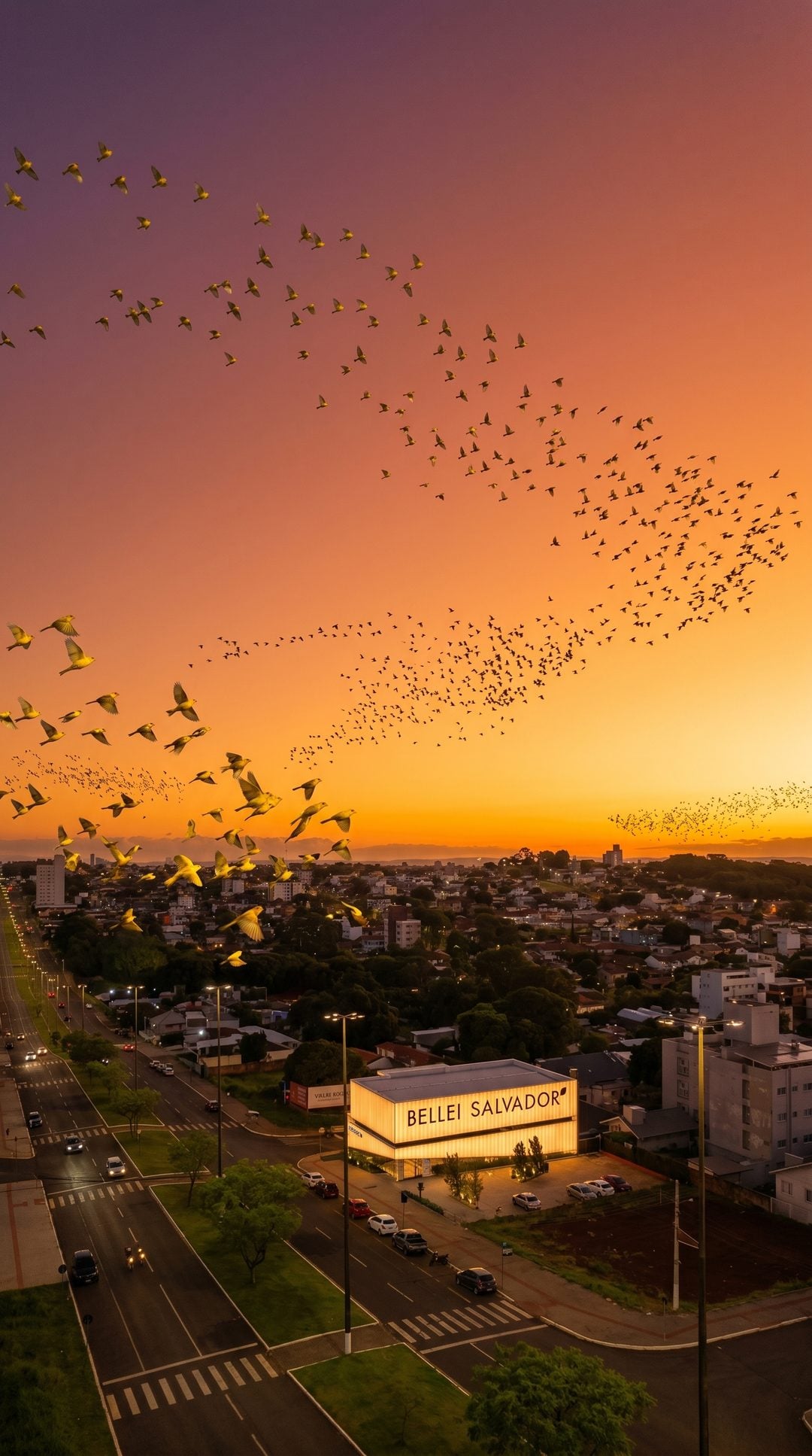 Vista de Chapecó ao entardecer, em referência ao crescimento e à valorização imobiliária