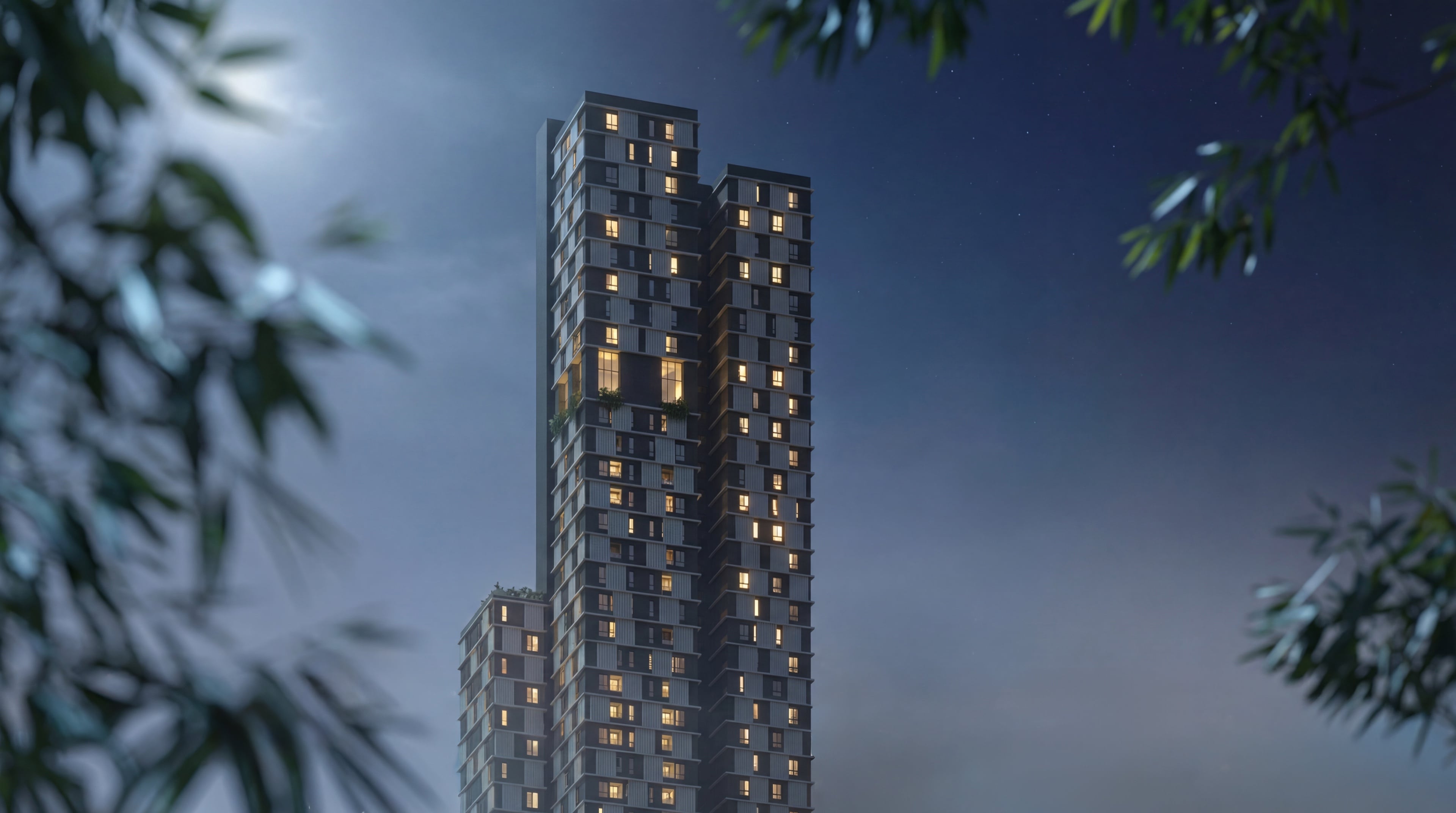 A torre à noite