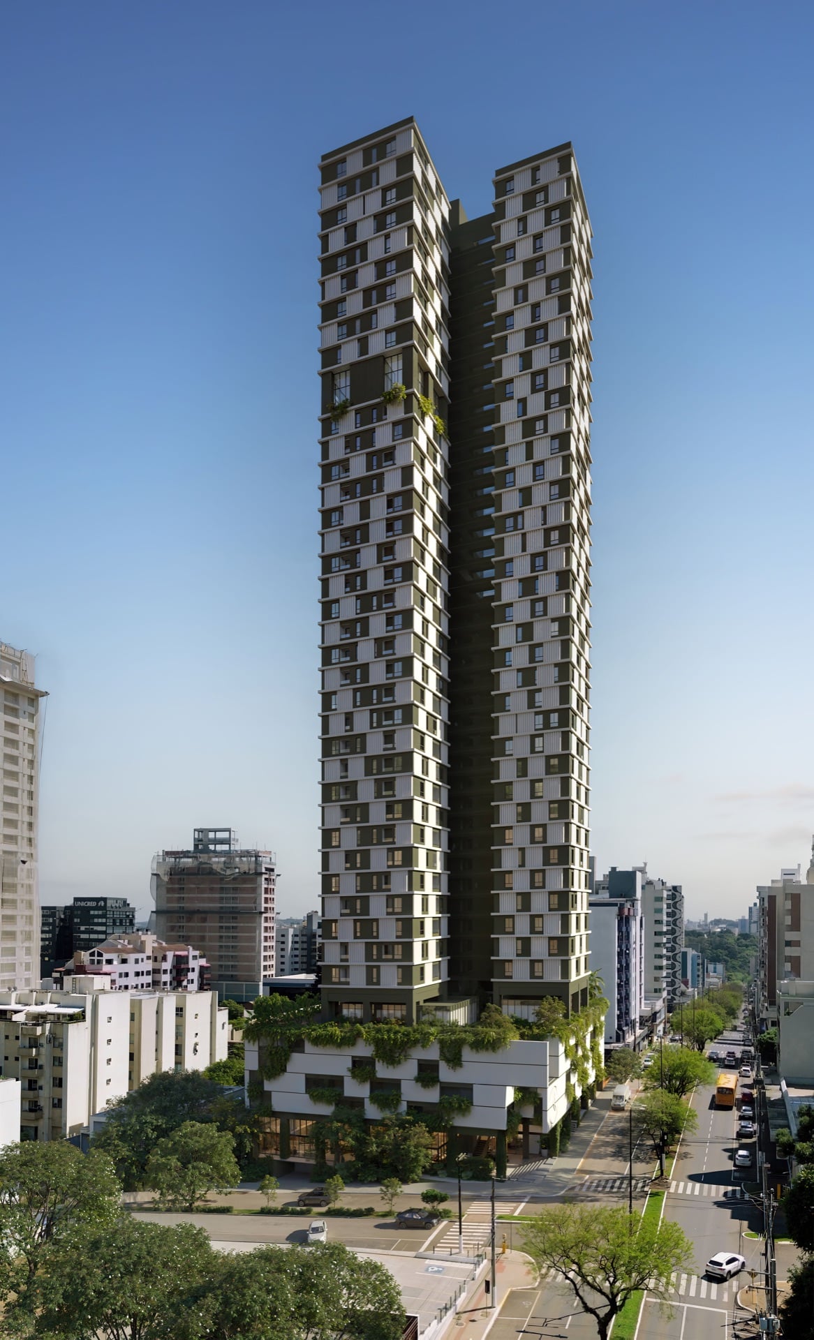 Torre de alto padrão inserida no skyline de Chapecó